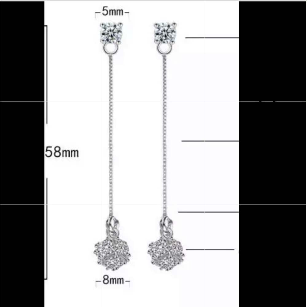 Sterling Silver 925 CZ Zircon Earrings - Picture 5 of 5